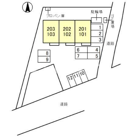 ヴォルガ　Ⅱの区画図|高崎、前橋のお部屋探しはエンドスケープまで！お客様の理想お聞かせ下さい♪