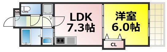 【間取り】 | ゼフィロス南堀江 仲介手数料無料
