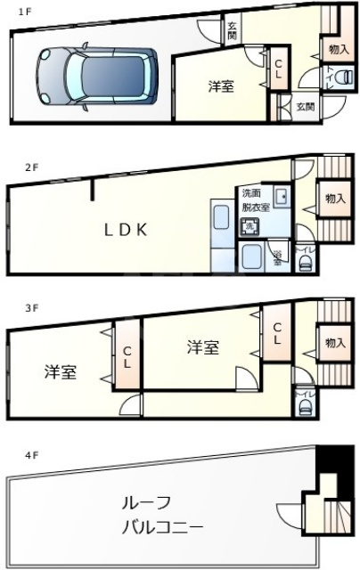 森ノ宮中央1丁目戸建ての間取り|森ノ宮中央1丁目戸建て　間取り