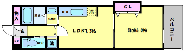 ゼフェロス南堀江の間取り|ゼフェロス南堀江 　間取り