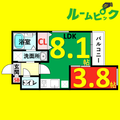 MOVE本陣PREMIO　名古屋市賃貸　仲介手数料無料の間取り