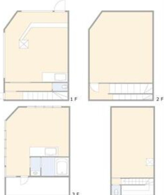 大阪市東淀川区東中島５丁目の住宅付店舗戸建の間取り