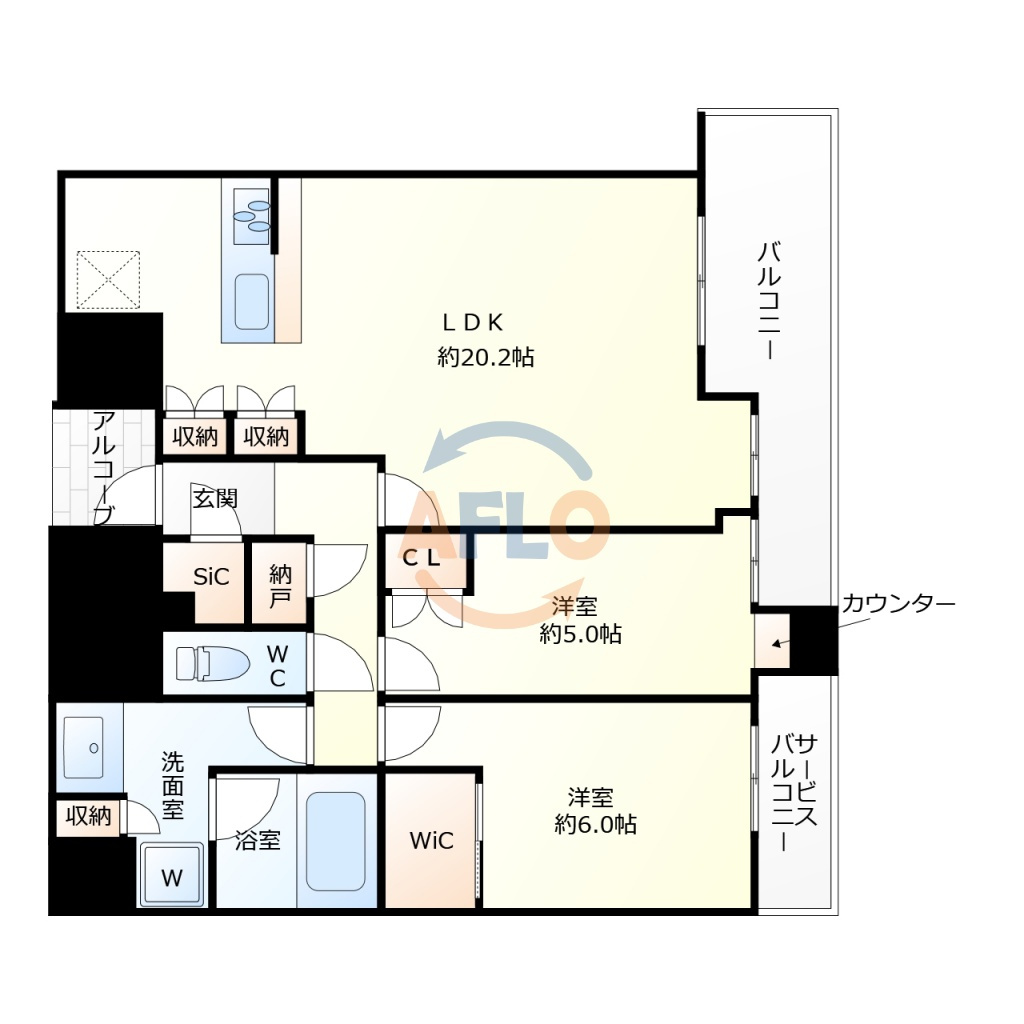 シエリアタワー中之島の間取り