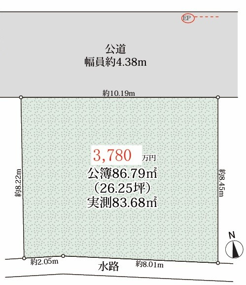 箕面市瀬川２丁目　土地の土地図|自由度の高い整形地