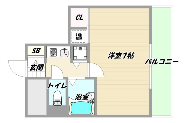 大阪市淀川区宮原５丁目の賃貸マンションの間取り