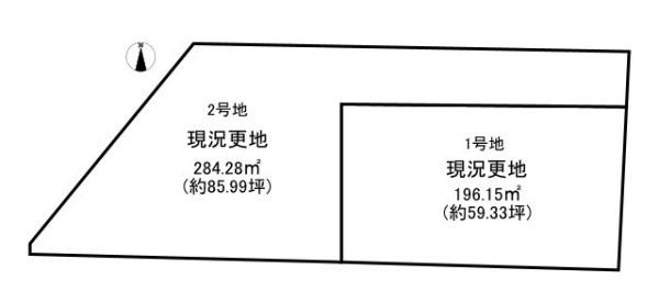 生駒郡斑鳩町法隆寺南２丁目の売地の土地図|こちらは２号地です！