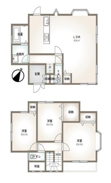 香芝市下田東３丁目　一戸建の間取り
