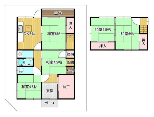 大和郡山市小泉町　一戸建の間取り