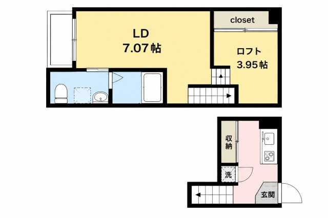 名古屋市中村区亀島２丁目のアパートの間取り