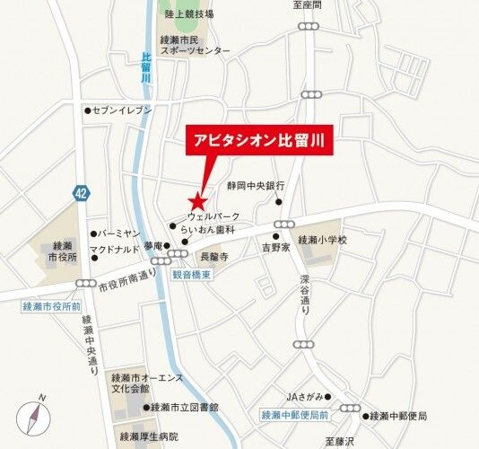 アビタシオン比留川の地図