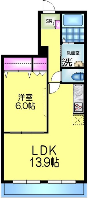 コンセール　メゾンの間取り|★南西角部屋★