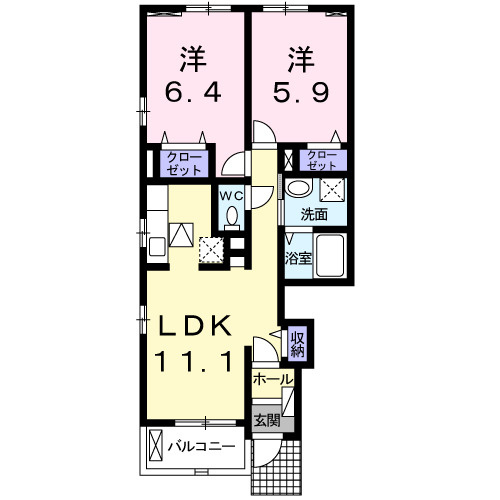 イルフィオーレＢの間取り