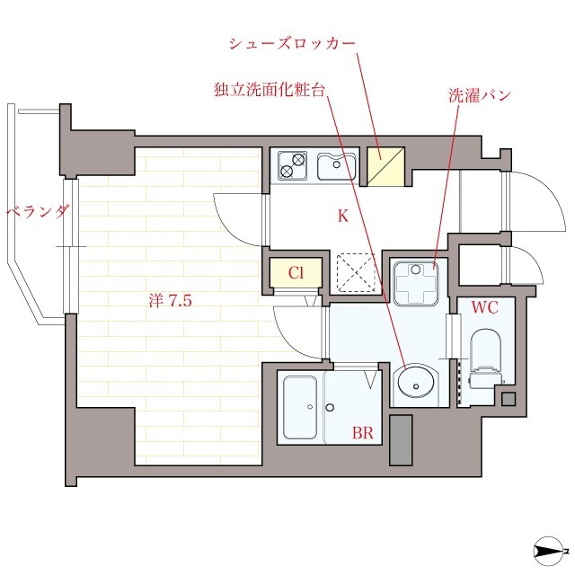 オリエンタル南堀江の間取り|現状有姿