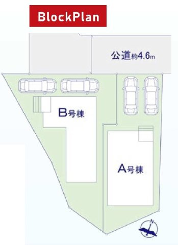 【横浜市南区永田山王台4-1全2棟新築戸建て】★仲介手数料無料★（六つ川小学校・六ツ川中学校）の区画図