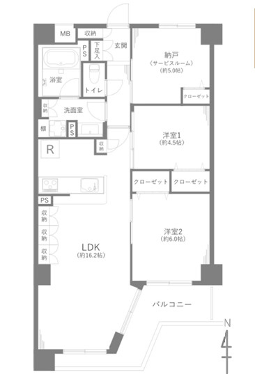 【間取り】 | ペット飼育可　ルネサンスさがみ野　１階2SLDK　リフォーム済み【仲介手数料無料】 | 海老名市を中心に地域密着で営業♪不動産のことなら「大樹不動産」へ