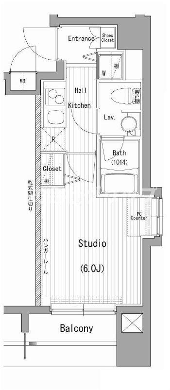 横浜市中区野毛町３丁目の賃貸マンションの間取り