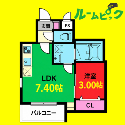 Cherim 本陣十王町 South　名古屋市賃貸　仲介手数料無料の間取り