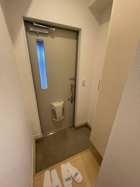 フラット柏の玄関|収納もある玄関です