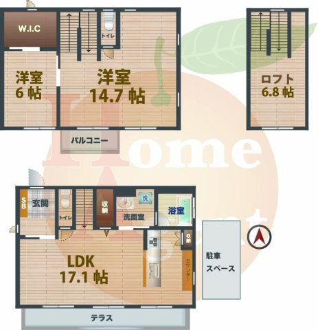 【間取り】 | メヌエット杉並 | 2LDKのお部屋です。