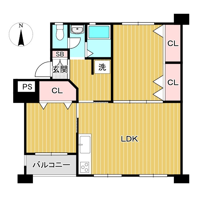 プラザ修学院B棟の間取り