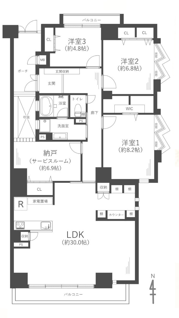 モンテベルデ甲陽園の間取り