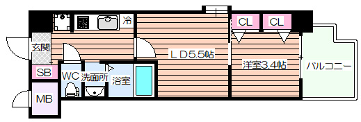 【間取り】 | ビガーポリス452天神橋一丁目Ⅱ