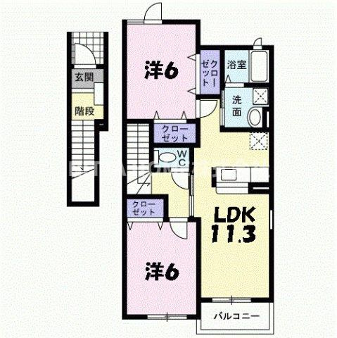 ナチュレＡＧＡＫＥⅡの間取り|ペット可◎全戸角部屋のお部屋です☆
