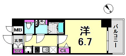 プレサンスTHE神戸の間取り
