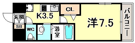プライムライフ三宮磯上公園の間取り