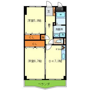 ラシュレ・ウエスト六甲の間取り