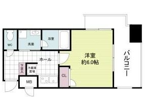 大阪市中央区安堂寺町２丁目の賃貸マンションの間取り