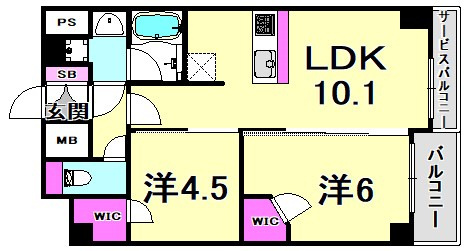 プレサンスKOBEシフォンの間取り
