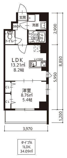 MODERN PALAZZO 東公園の間取り
