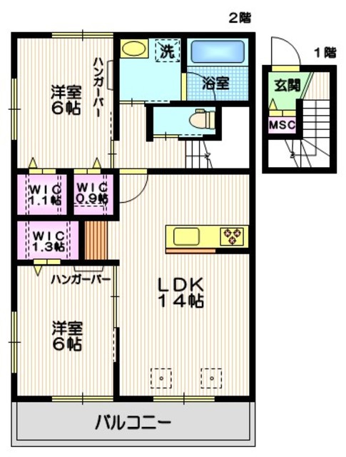 サニー子母澤Ⅱの間取り