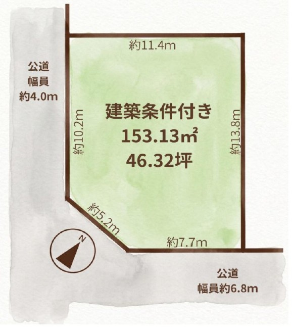 野洲市行畑　売土地の土地図