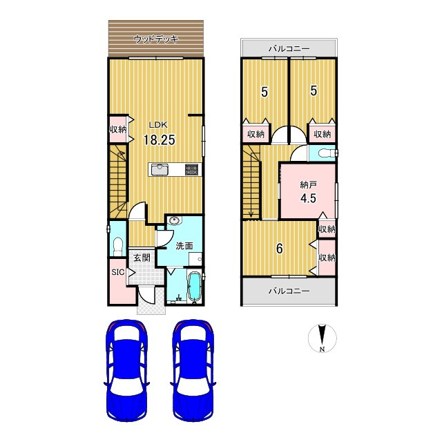 京都市北区西賀茂丸川町　新築一戸建の間取り