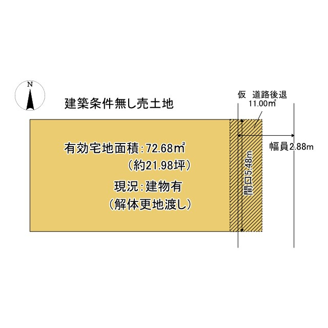 京都市北区小山上板倉町　建築条件無し売土地の土地図