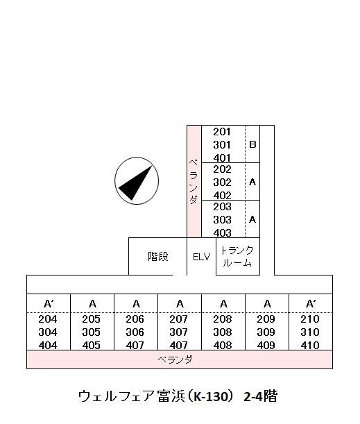 ウェルフェア富浜　K-130の区画図