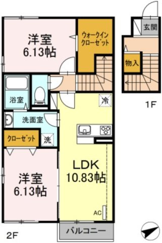 シャルマン高野台Aの間取り