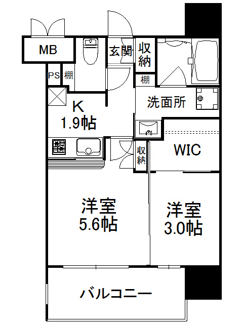 エンクレスト天神AVANTの間取り