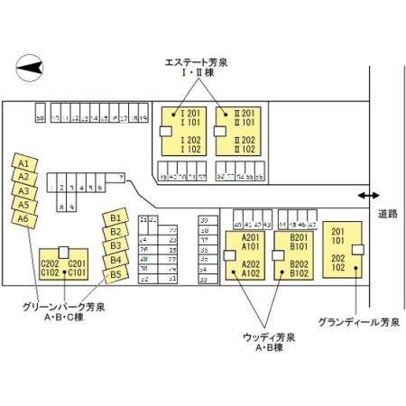 グリーンパーク芳泉　C棟の区画図