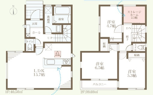 堺市中区土塔町　第2期　新築一戸建ての間取り