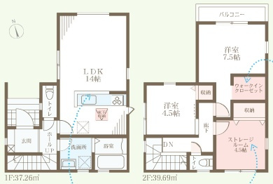 堺市中区土塔町　第1期　新築一戸建ての間取り