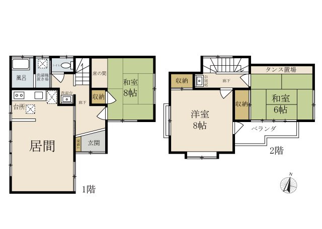 江戸川区江戸川3丁目 古家付き売地の周辺|昭和の風情を感じる引き戸玄関。趣ある佇まいと緑が調和し、どこか懐かしく温かな雰囲気を感じられます。