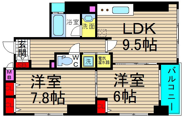 キルシェ北堀江の間取り