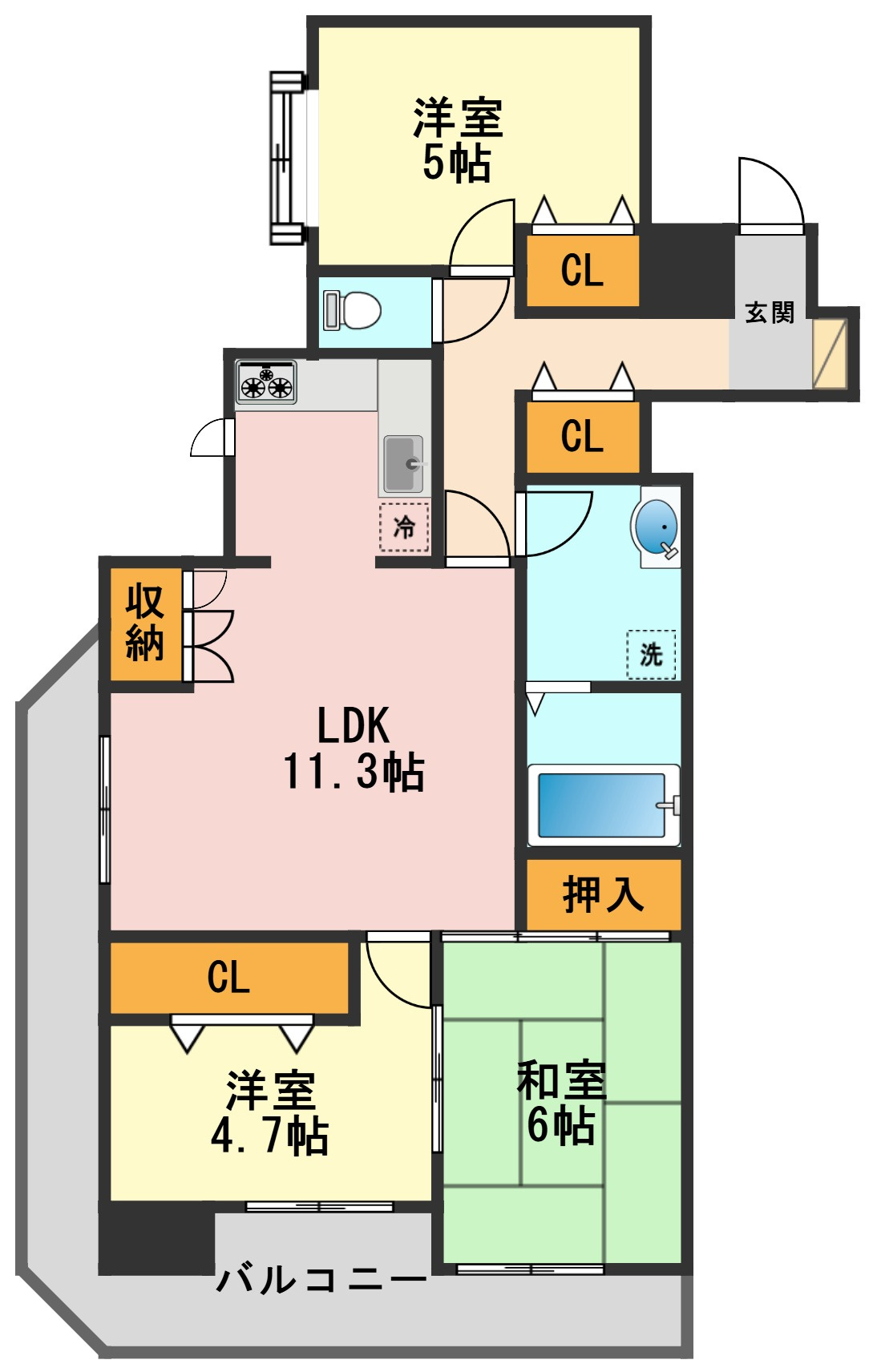 ライオンズマンション柴又第2の間取り