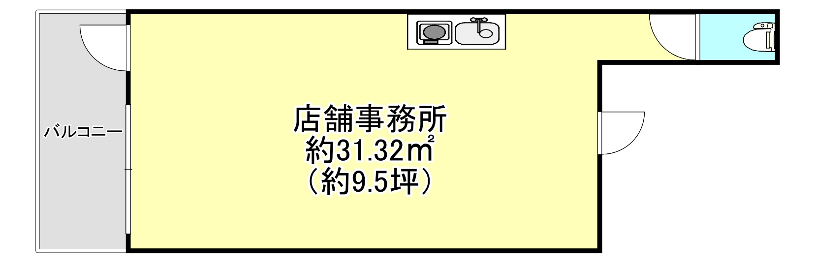 大阪市中央区東心斎橋１丁目の店舗事務所の間取り