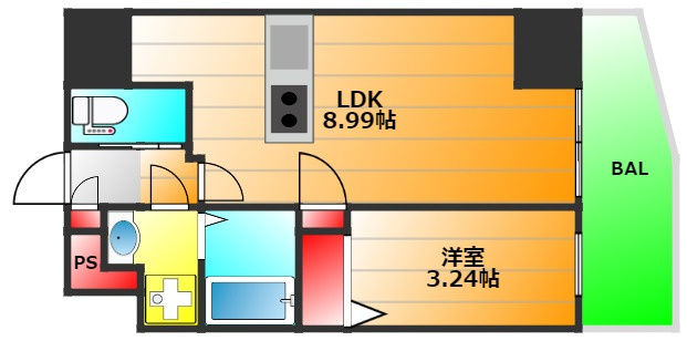 ArtizA西長堀の間取り|現状有姿