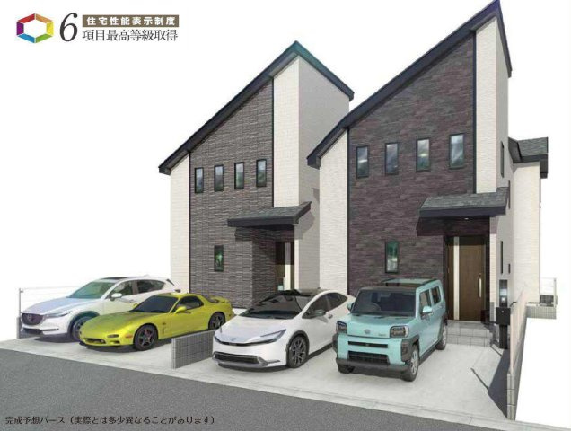 三鷹市大沢3丁目 西武多摩川線 多磨駅 新築戸建の外観パース