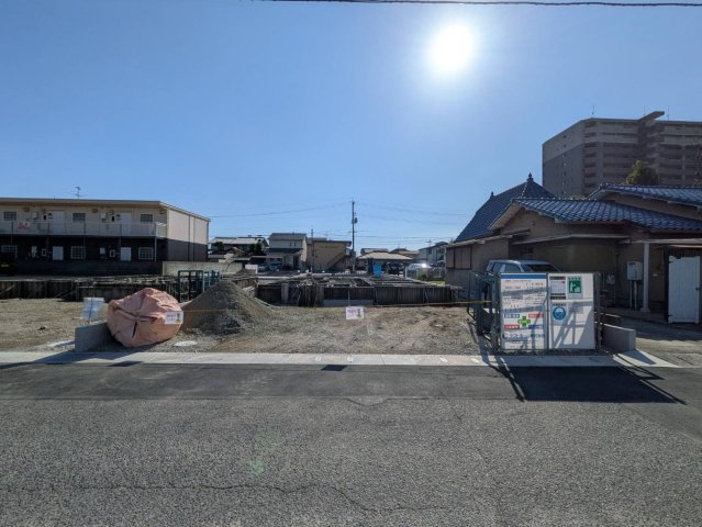 岡山市南区築港栄町　4棟①号棟の外観|◆①号地建築中の様子です。現在基礎工事中（2026/10/17現在）